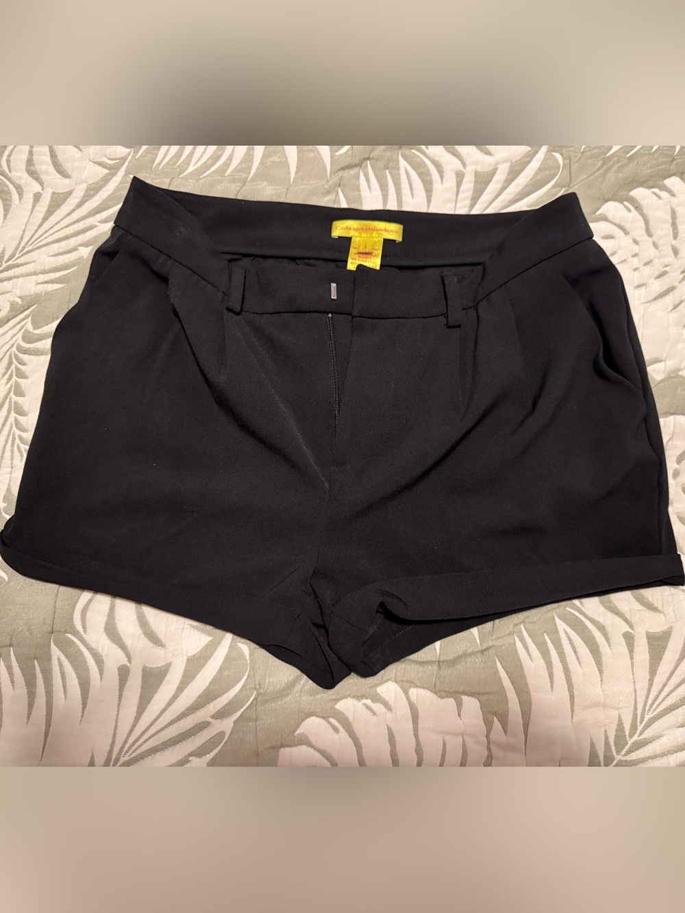Catherine Malandrino Black Mid-Waist Tailored Shorts